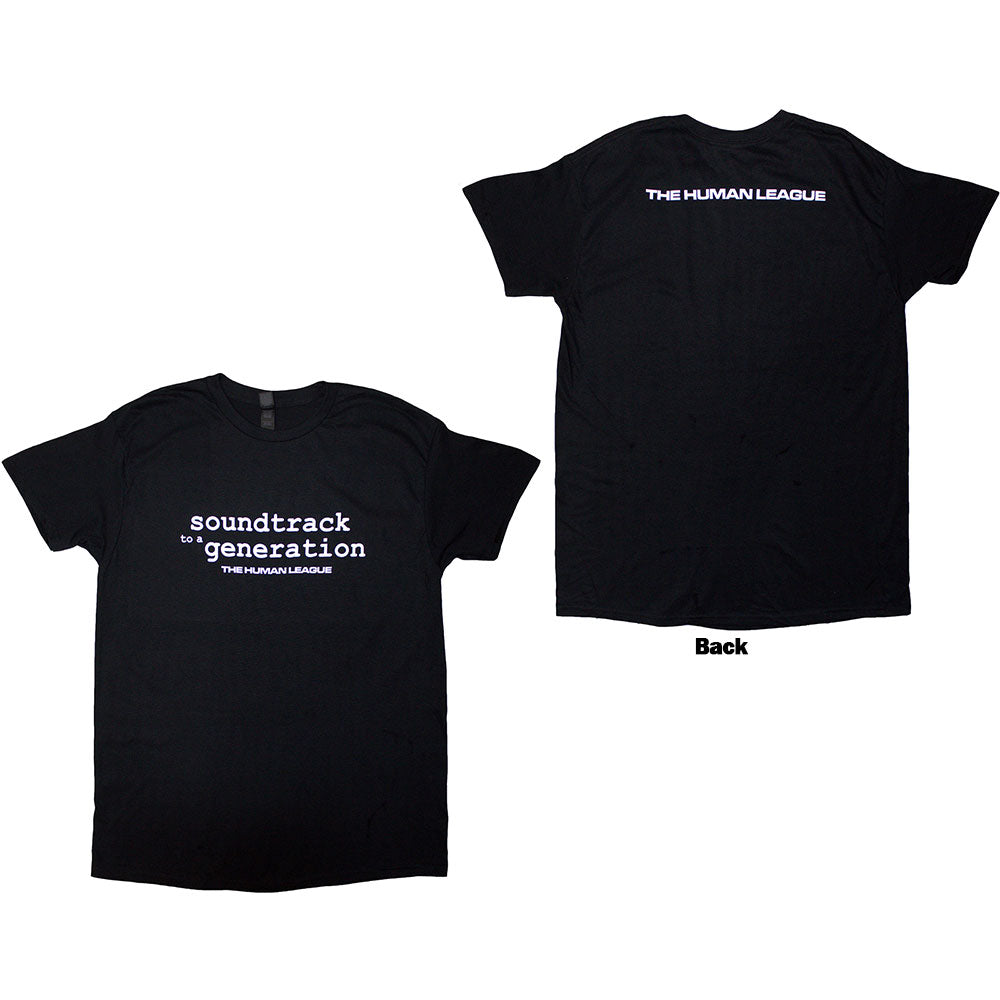 The Human League Unisex T-Shirt Soundtrack To A Generation (Back) Black (XL)