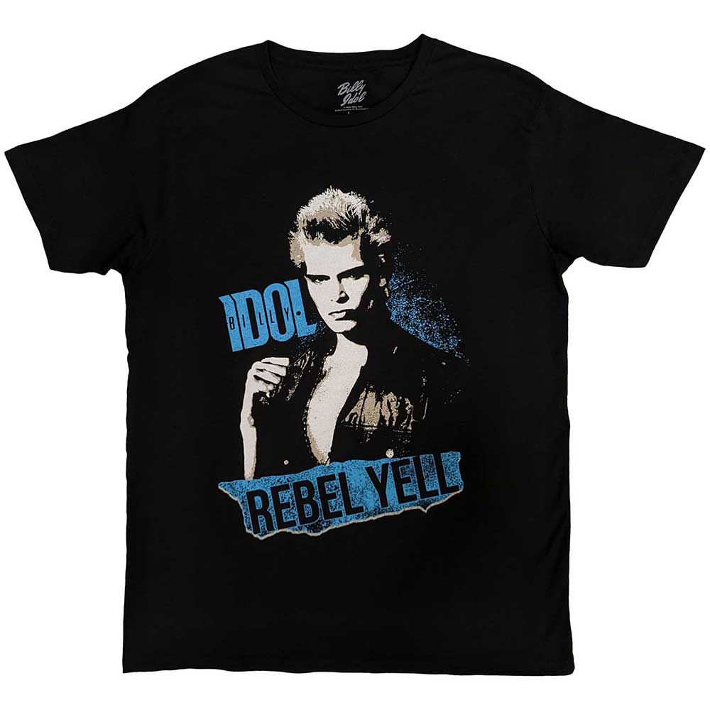 Billy Idol Unisex T-Shirt Rebel Yell Blue Black (M)