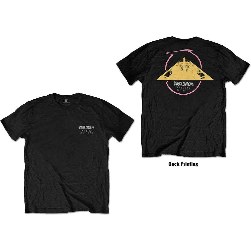 Imagine Dragons Unisex T-Shirt Original Circle (Back Print) Black (S)