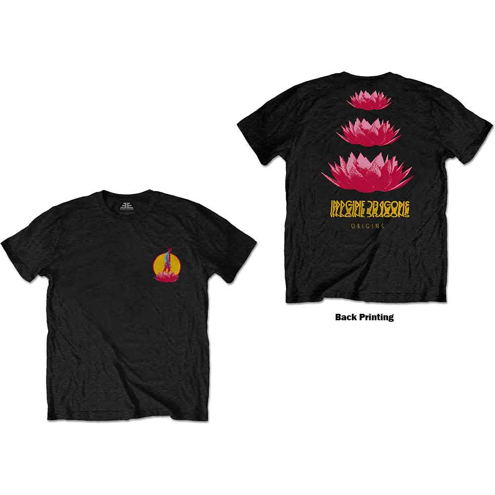 Imagine Dragons Unisex T-Shirt Origins Lotus (Back Print) Black (XXL)