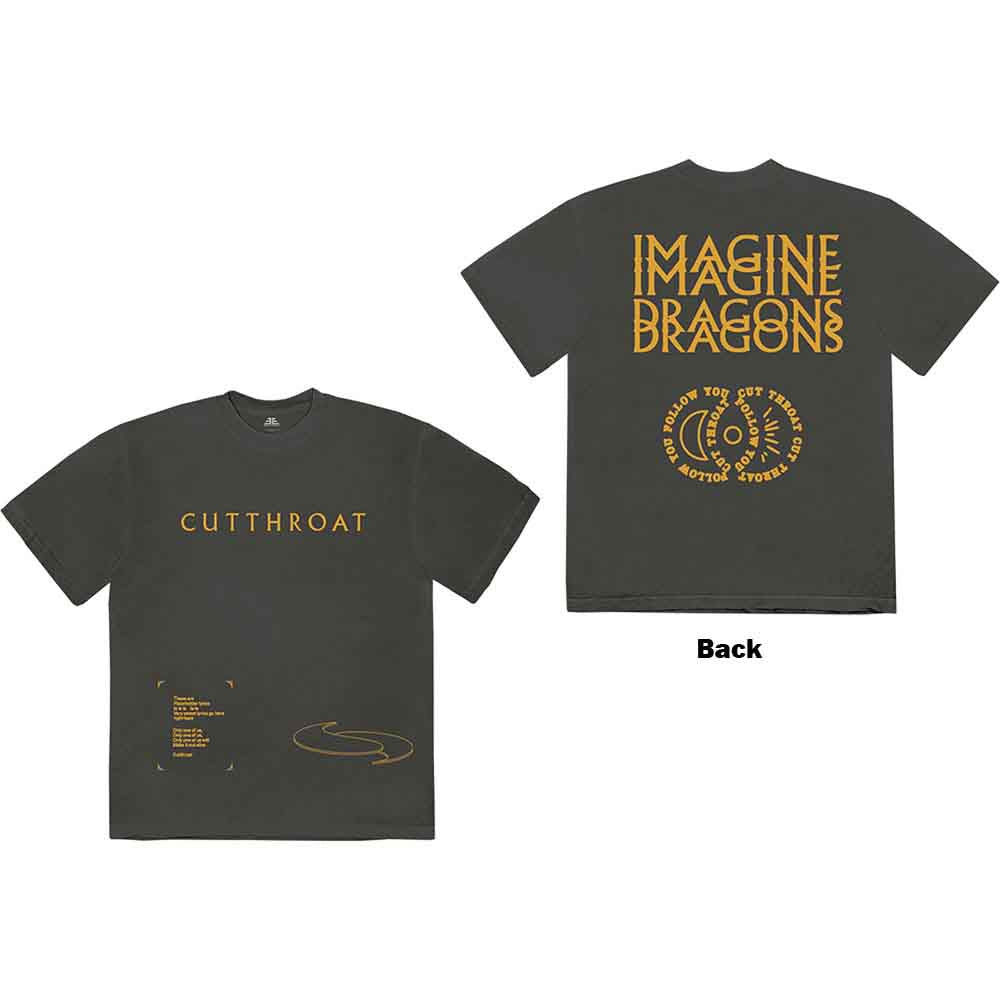 Imagine Dragons Unisex T-Shirt Cutthroat Symbols (Back Print) Grey (M)