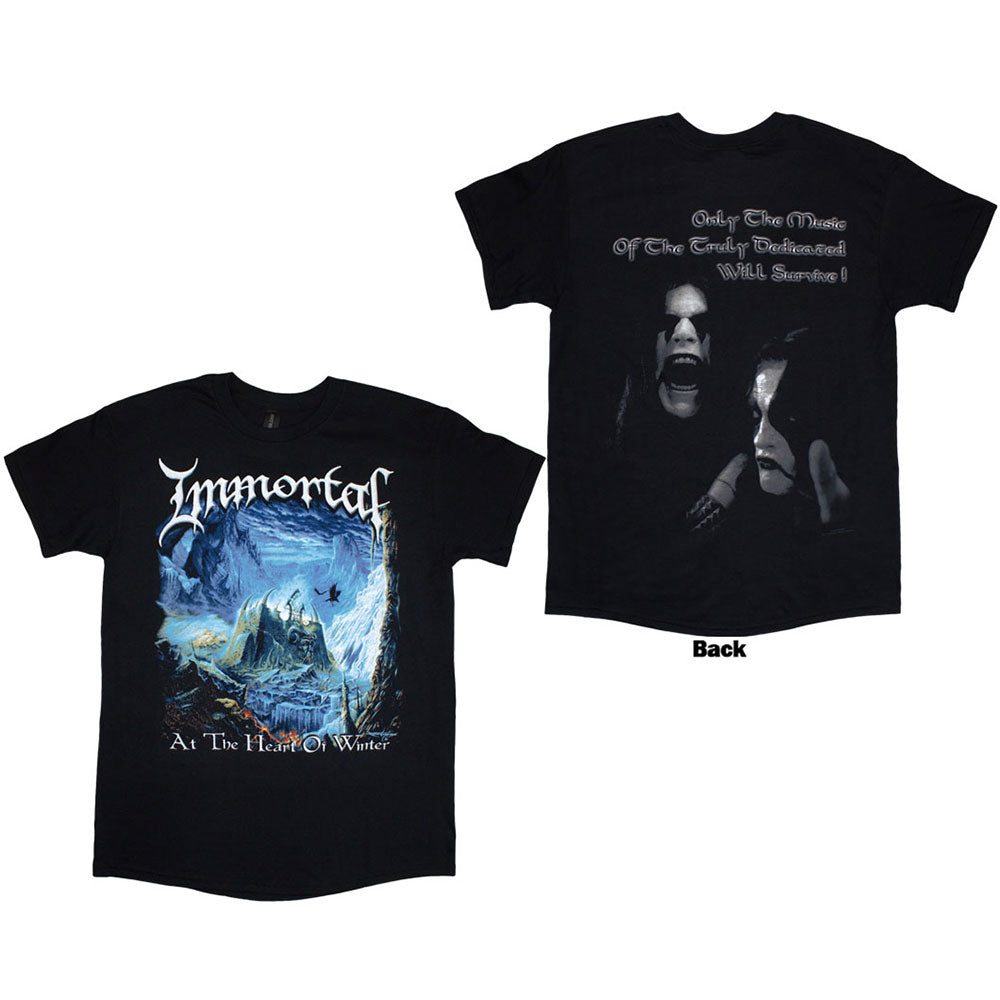 Immortal Unisex T-Shirt At The Heart Of Winter (Back Print) Black (XL)