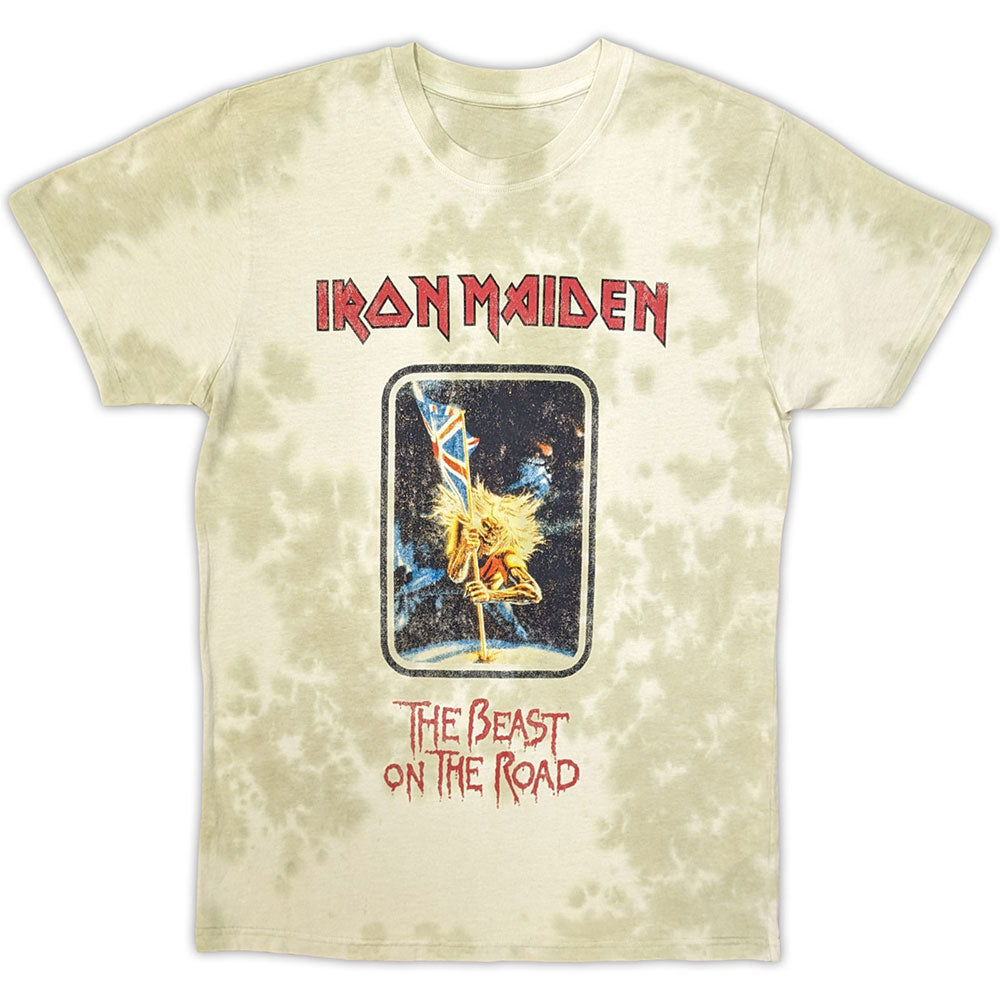 Iron Maiden Unisex T-Shirt Beast On The Road (Wash Collection) Natural (S)