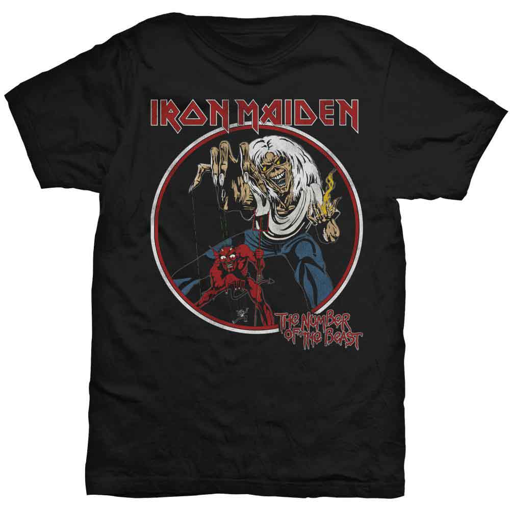 Iron Maiden Unisex T-Shirt Number of the Beast Vintage Black (S)