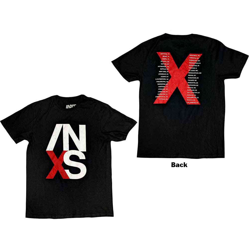 INXS Unisex T-Shirt US Tour (Back Print) Black (M)