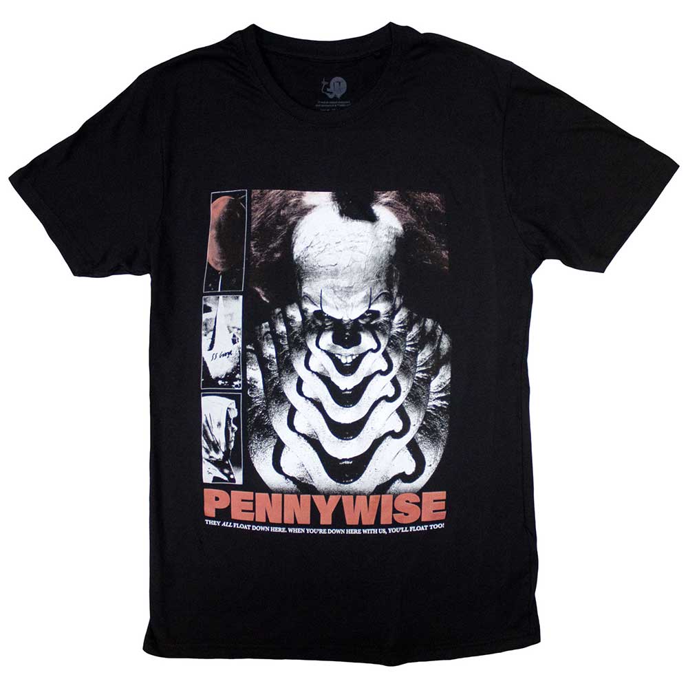 IT Unisex T-Shirt Pennywise You'll Never Float Too Black (XL)