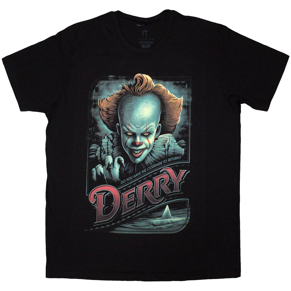 IT Unisex T-Shirt Pennywise Derry Black (XL)