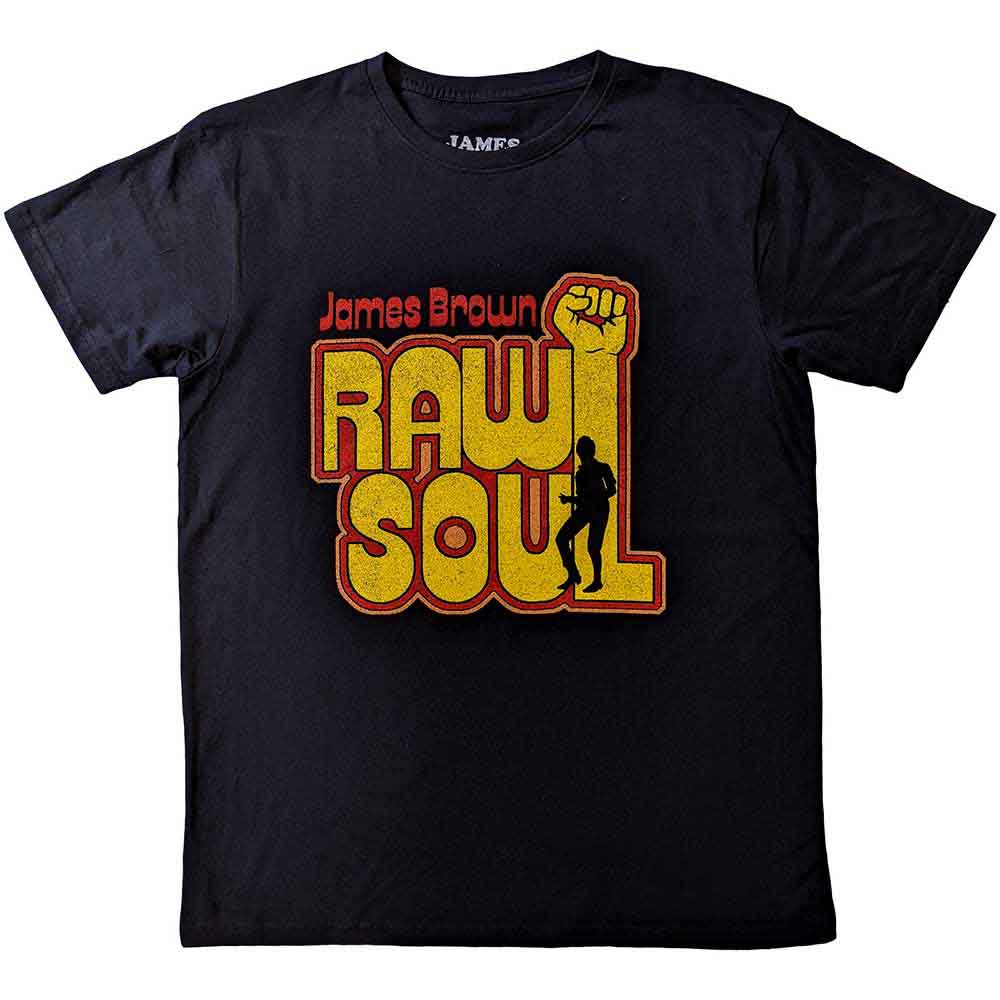 James Brown Unisex T-Shirt Raw Soul Black (XL)