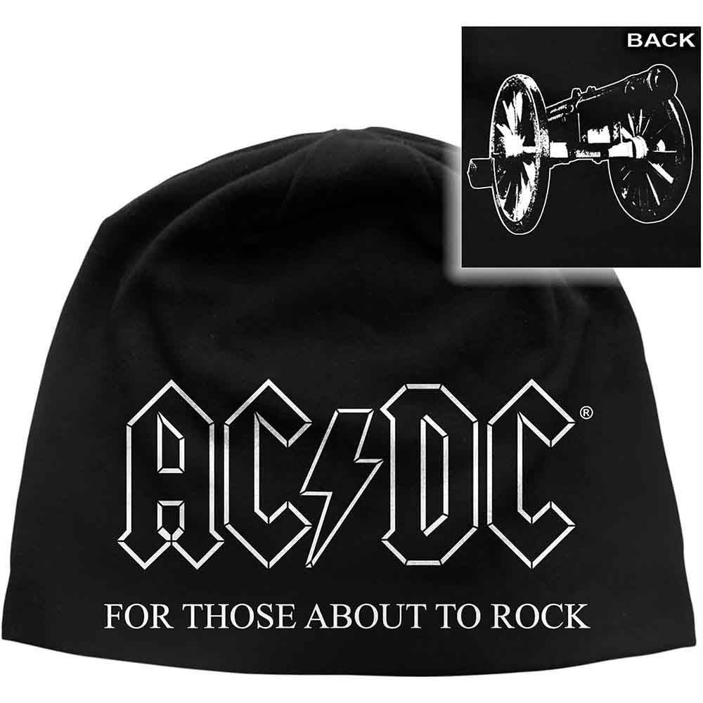 AC/DC Beanie Hat For Those About To Rock (Discharge Print)