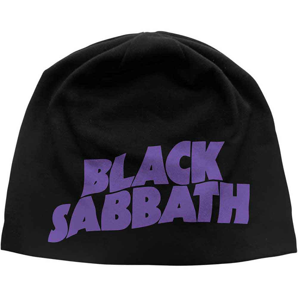 Black Sabbath Unisex Beanie Hat Purple Logo JD Print Black