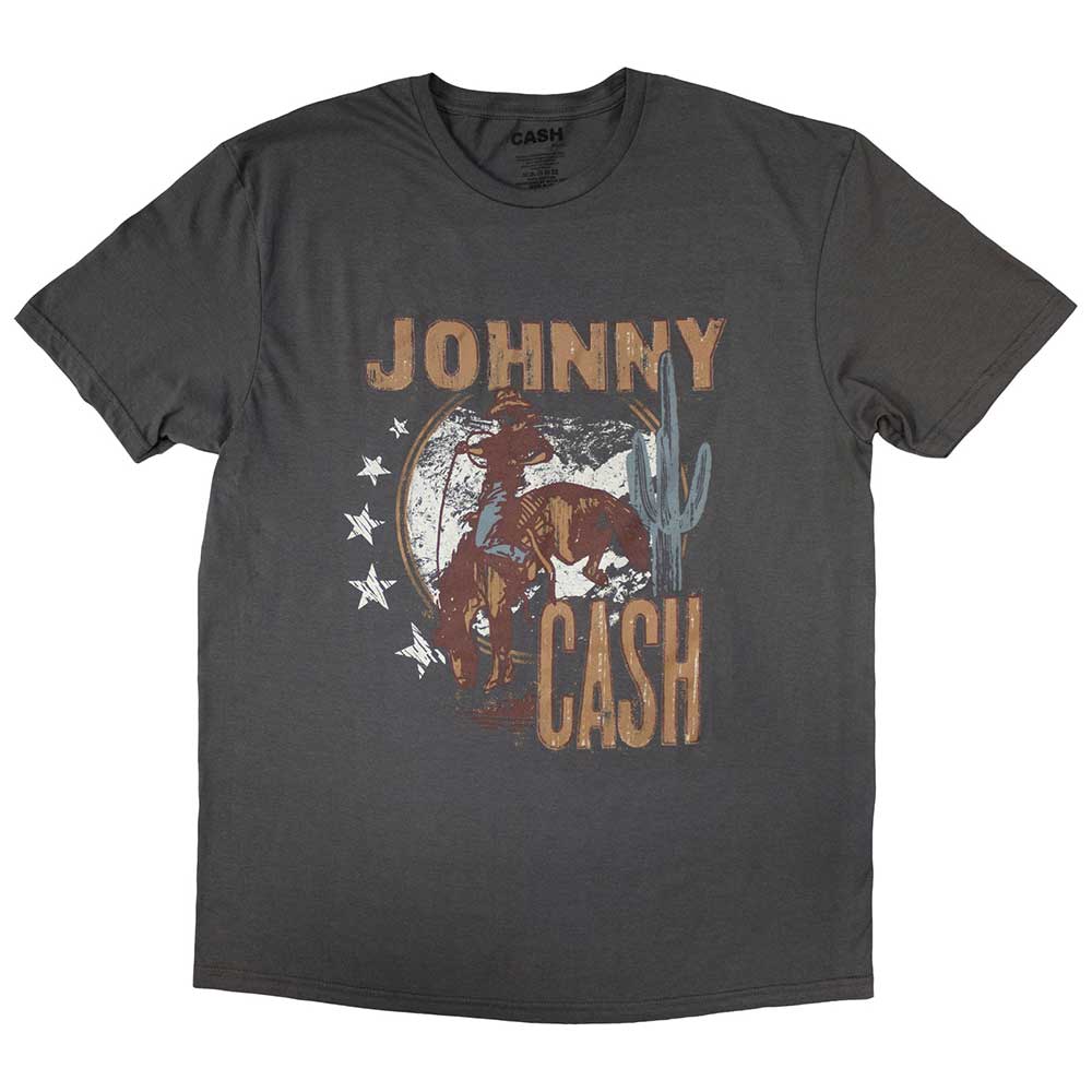 Johnny Cash Unisex T-Shirt Cowboy Grey (M)