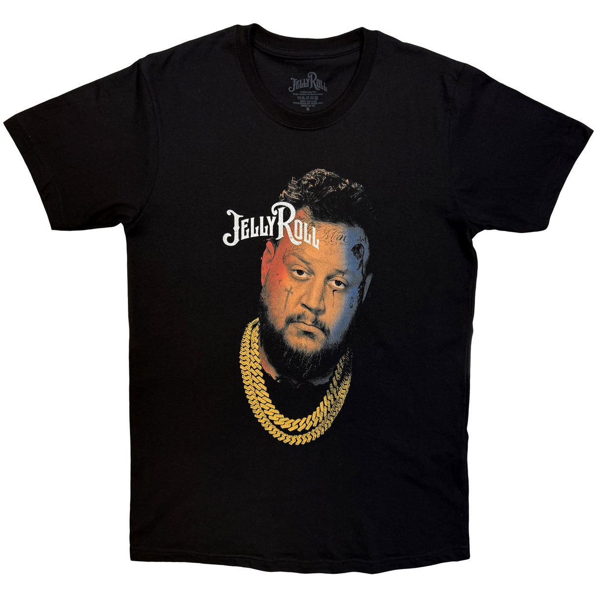 Jelly Roll Unisex T-Shirt Gold Chain Photo Black (L)