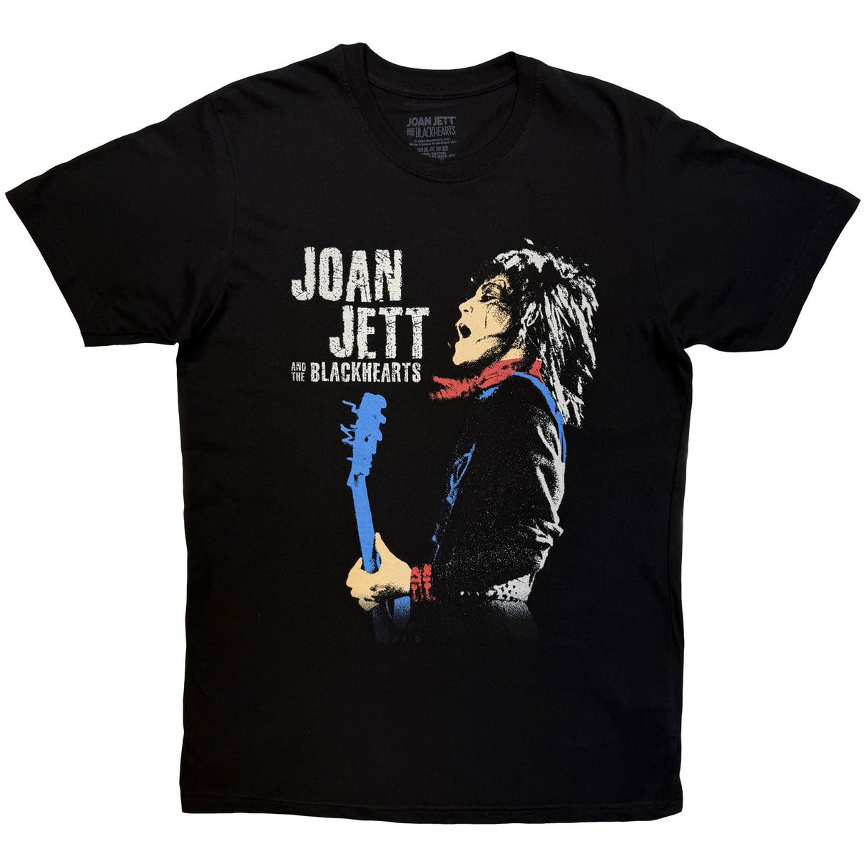 Joan Jett & The Blackhearts Unisex T-Shirt Blue Guitar Black (M)