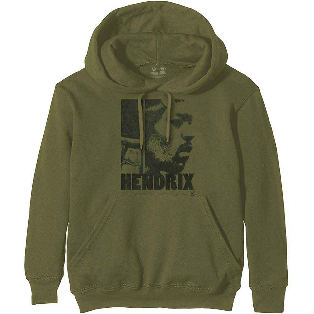 Jimi Hendrix Unisex Pullover Hoodie Let Me Live Khaki Green (XXL)