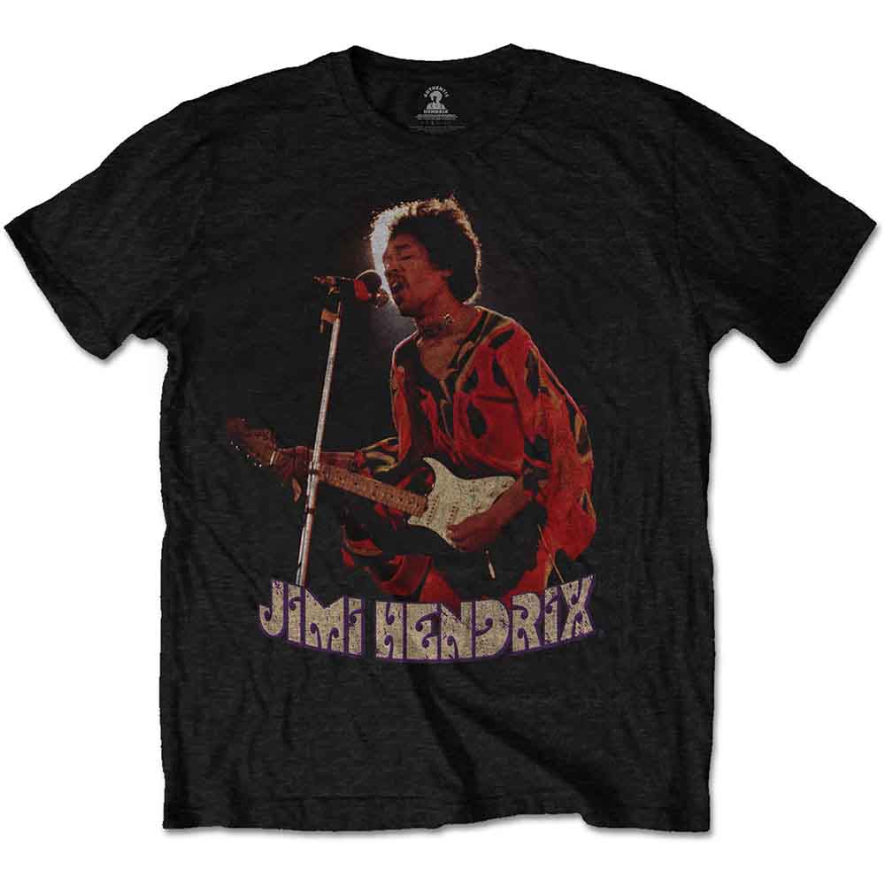 Jimi Hendrix Unisex T-Shirt Orange Kaftan Black (M)