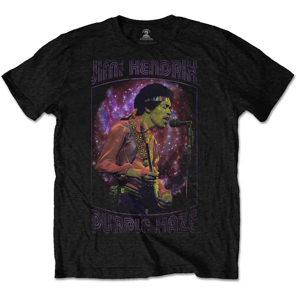 Jimi Hendrix Unisex T-Shirt Purple Haze Frame Black (XL)