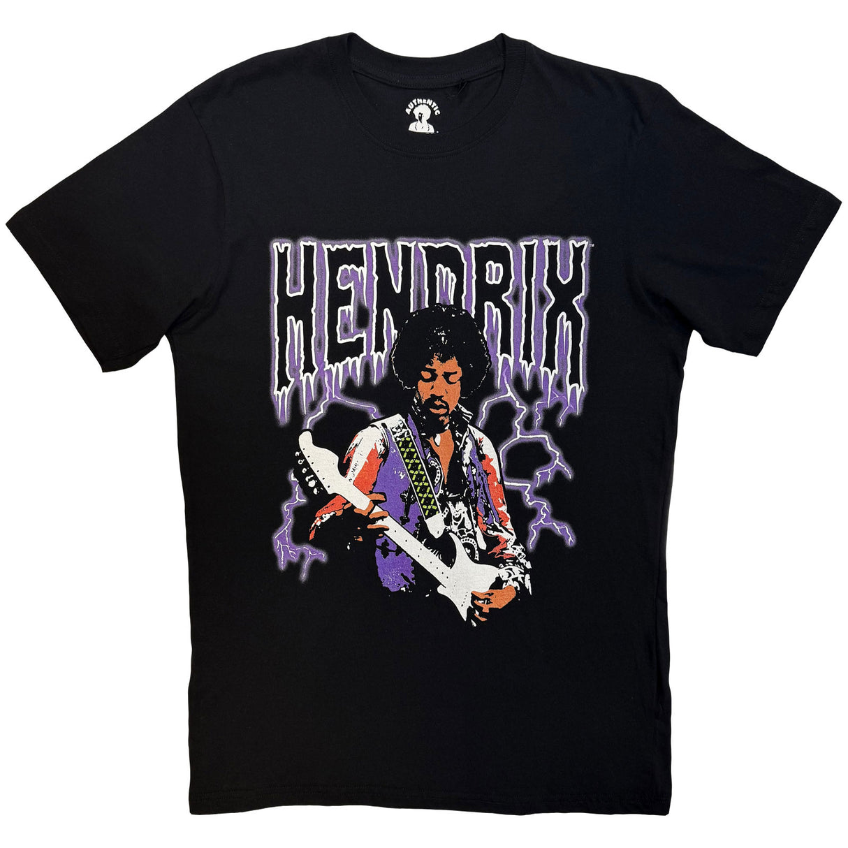 Jimi Hendrix Unisex T-Shirt Lightning Black (S)