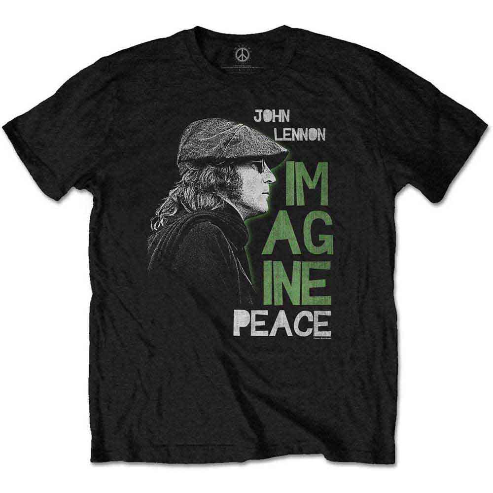 John Lennon Men's T-Shirt Imagine Peace Black (XXL)