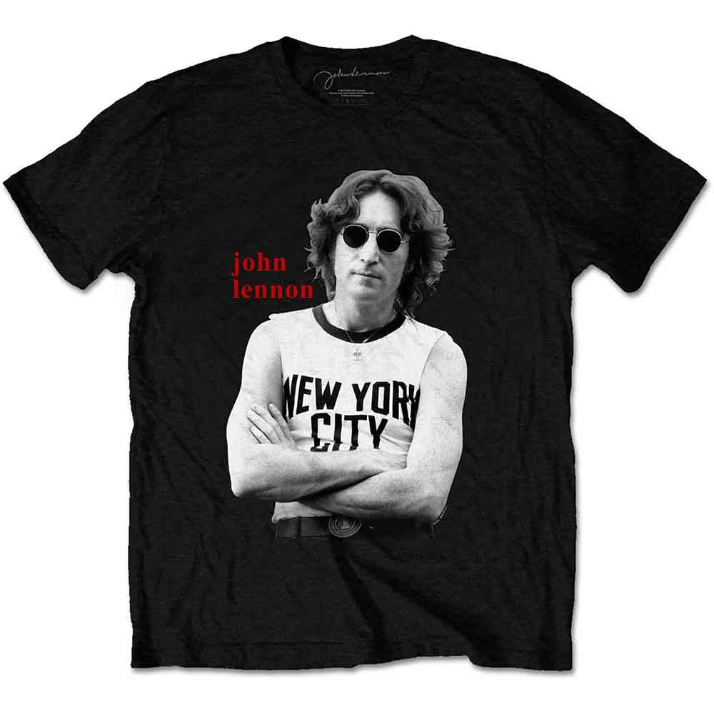 John Lennon Unisex T-Shirt New York City B&W Black (S)
