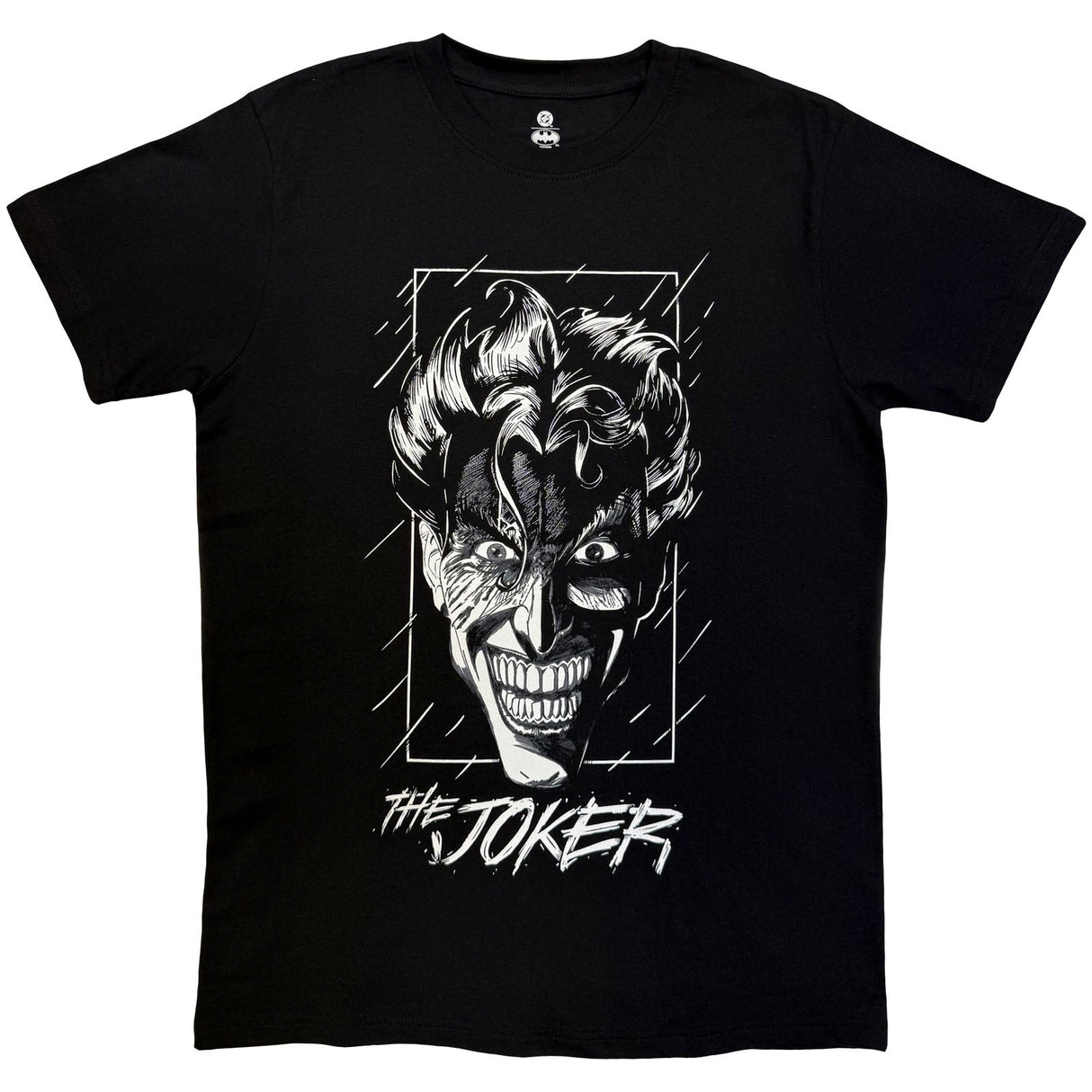 DC Comics Unisex T-Shirt Joker Black & White Grin Black (S)