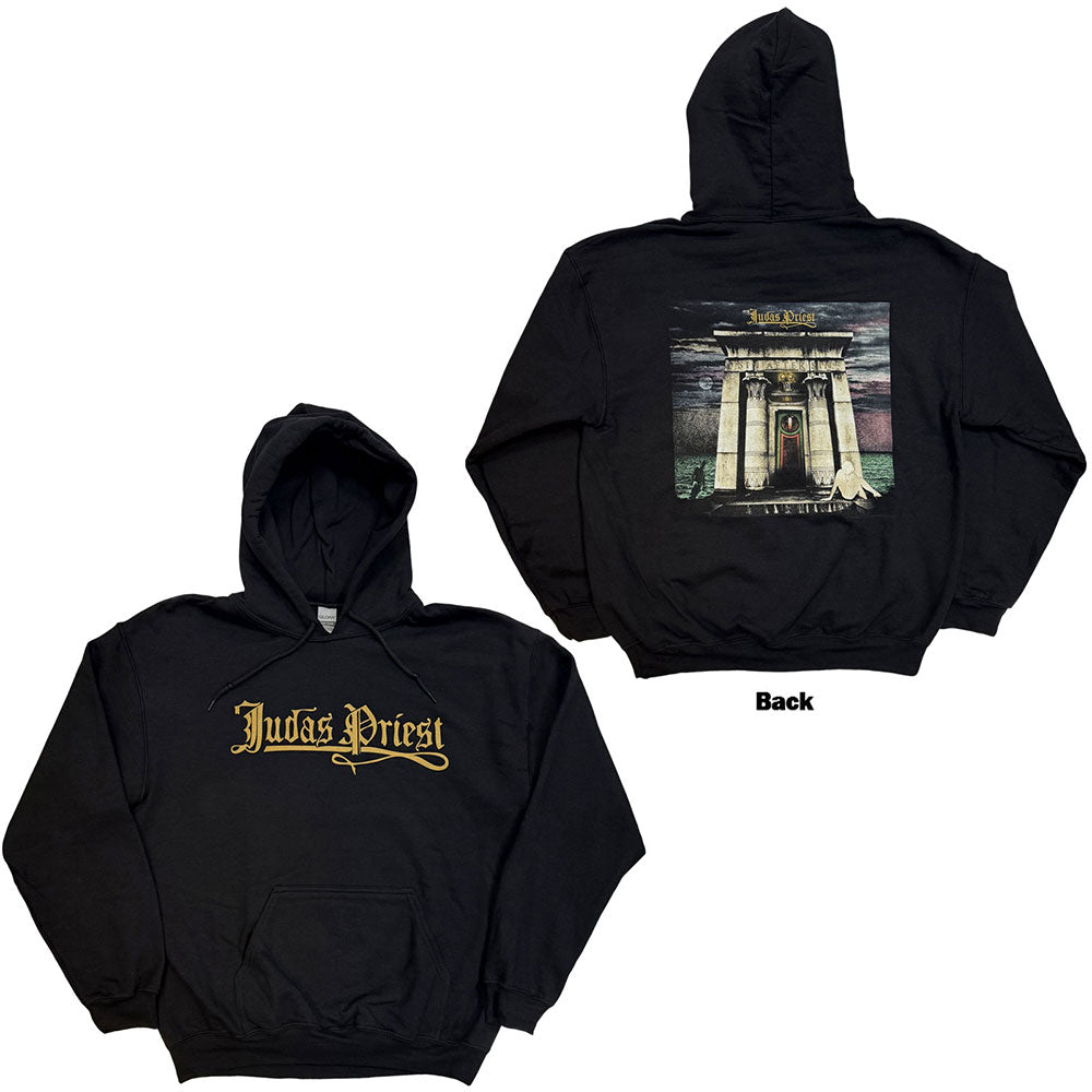 Judas Priest Unisex Pullover Hoodie Sin After Sin Logo & Album Cover Black (M)