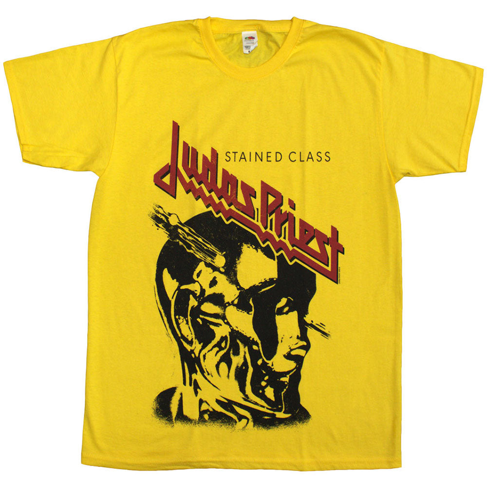 Judas Priest Unisex T-Shirt Stained Class Vintage Head Yellow (S)