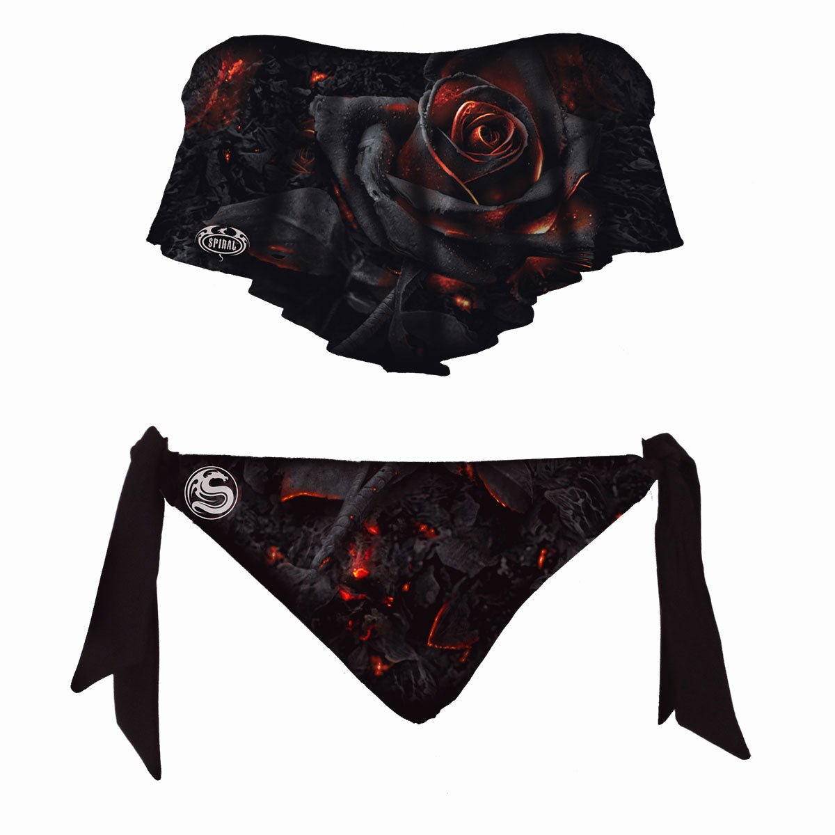 Spiral Ladies Bikini Burnt Rose (All Over Print) Black (XL)