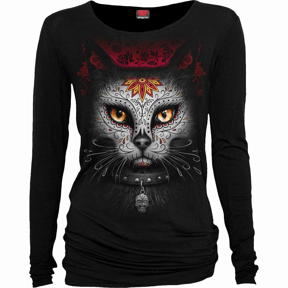 Spiral Ladies Long Sleeve Baggy T-Shirt Catrina Black (S)