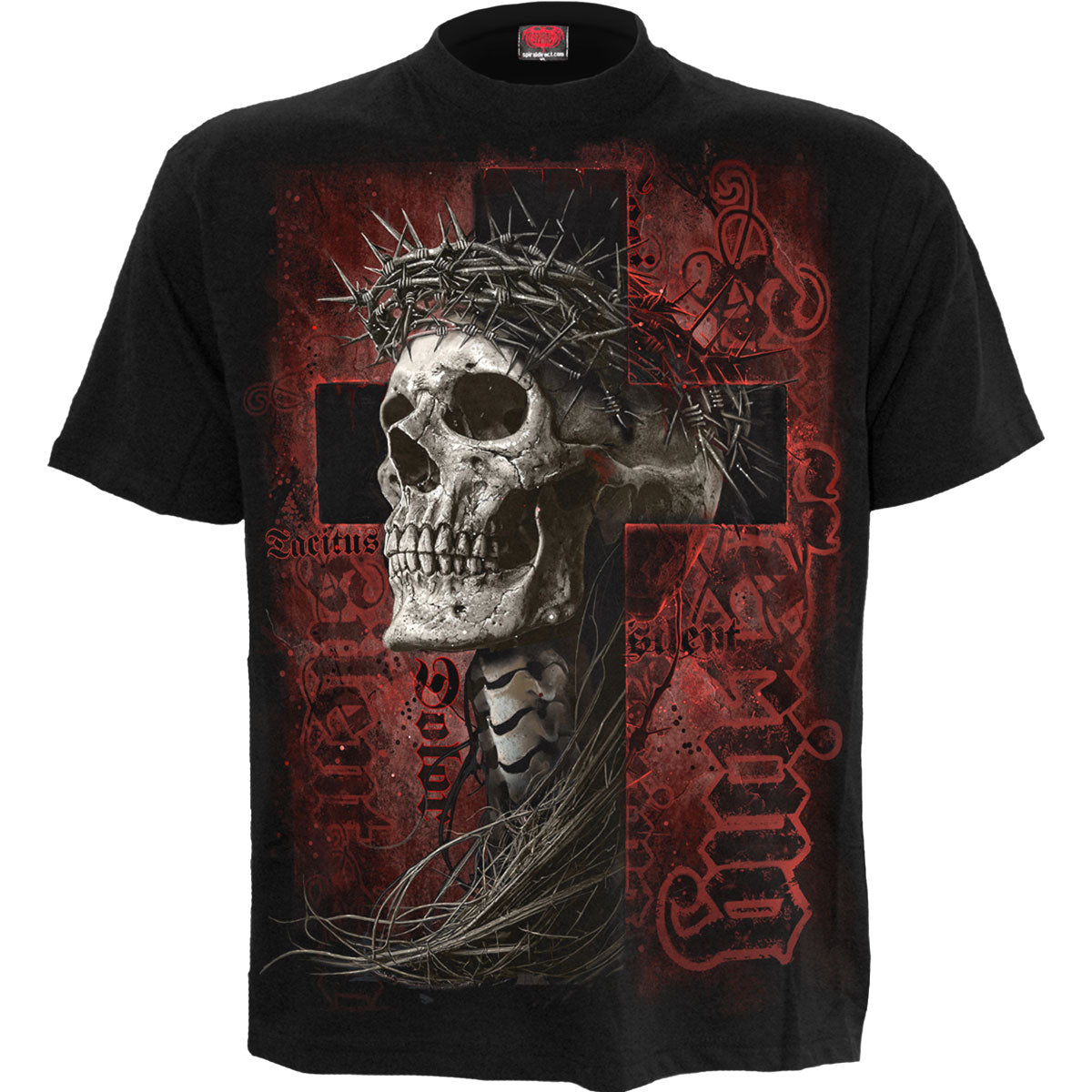 Spiral Unisex T-Shirt Silent Suffering (Back Print) Black (L)