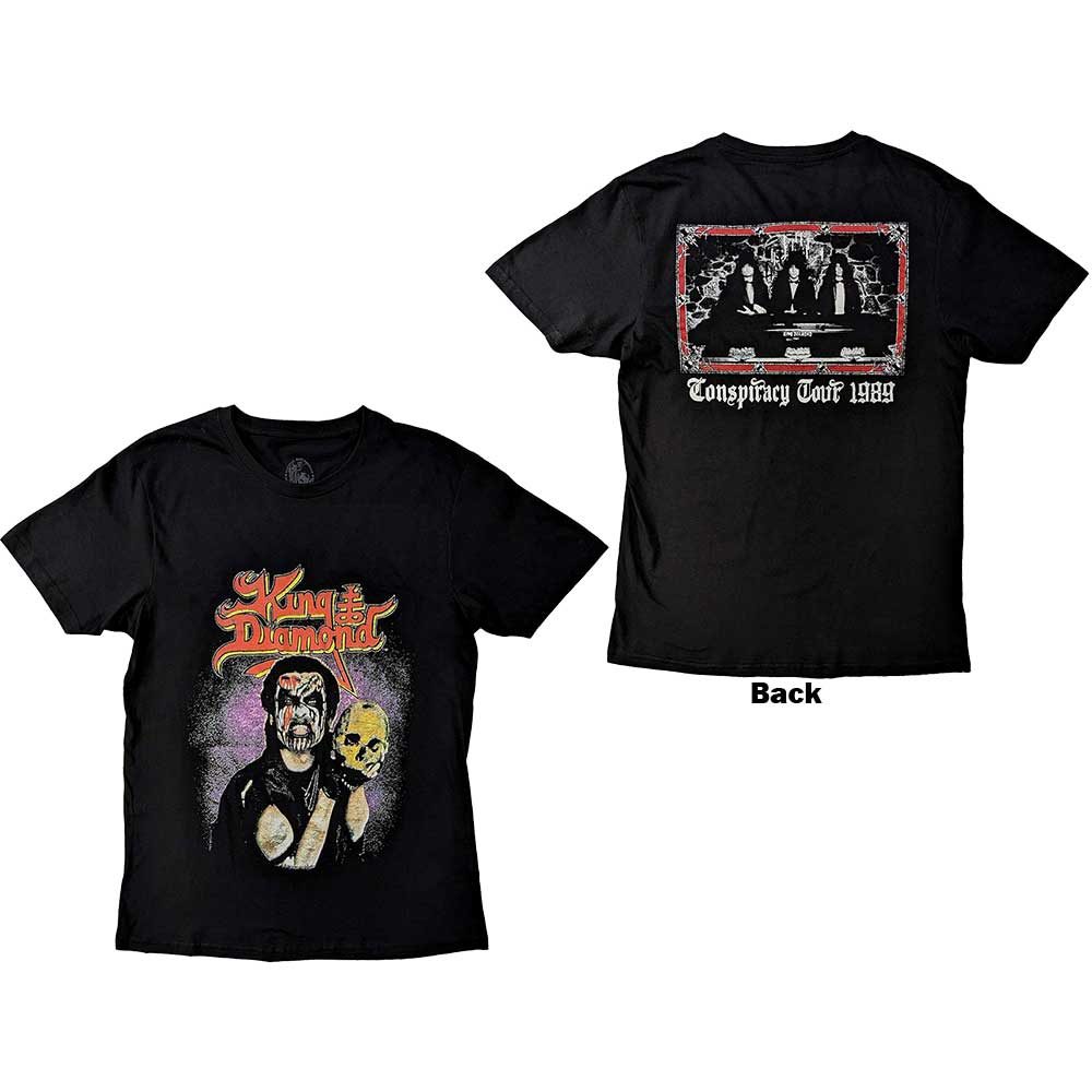 King Diamond Unisex T-Shirt Conspiracy Tour (Back Print) Black (L)