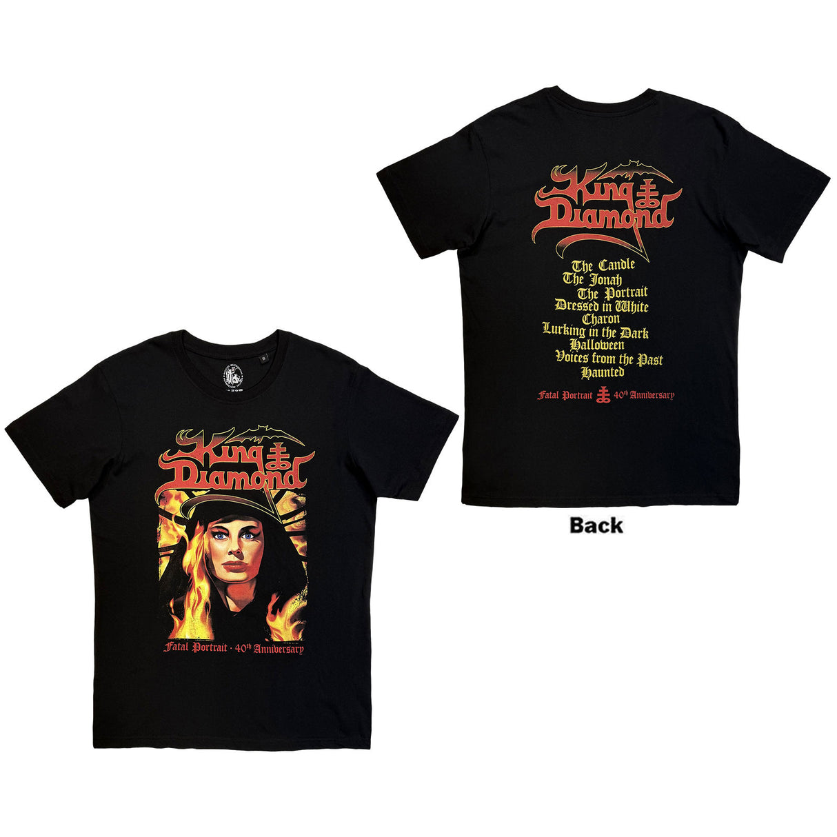 King Diamond Unisex T-Shirt Fatal Portrait (Back Print) Black (XXL)