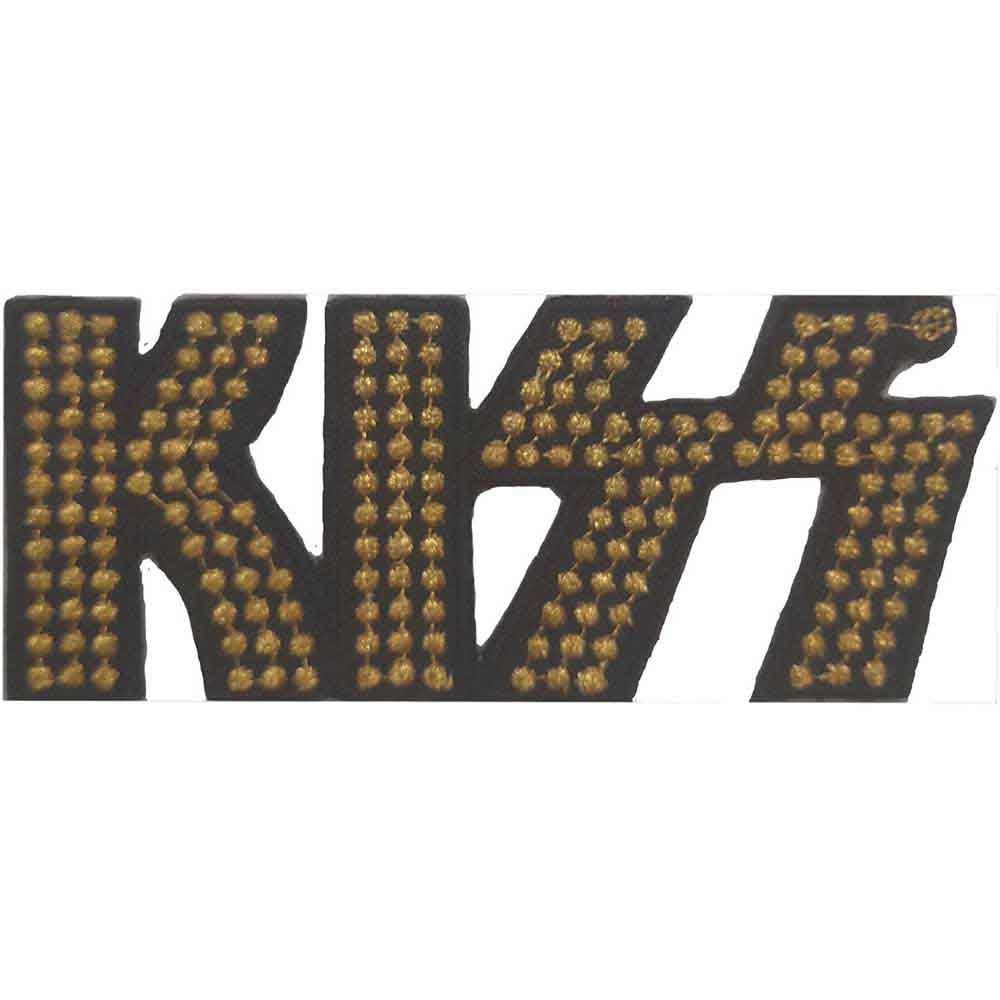 KISS Standard Patch Gold Studded Logo (Iron On)
