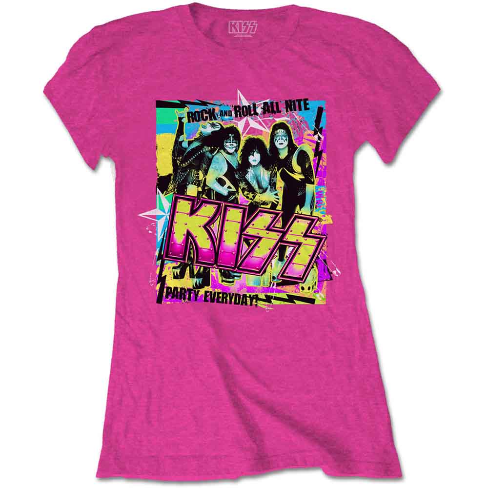 KISS Ladies T-Shirt Party Every Day Pink (M)