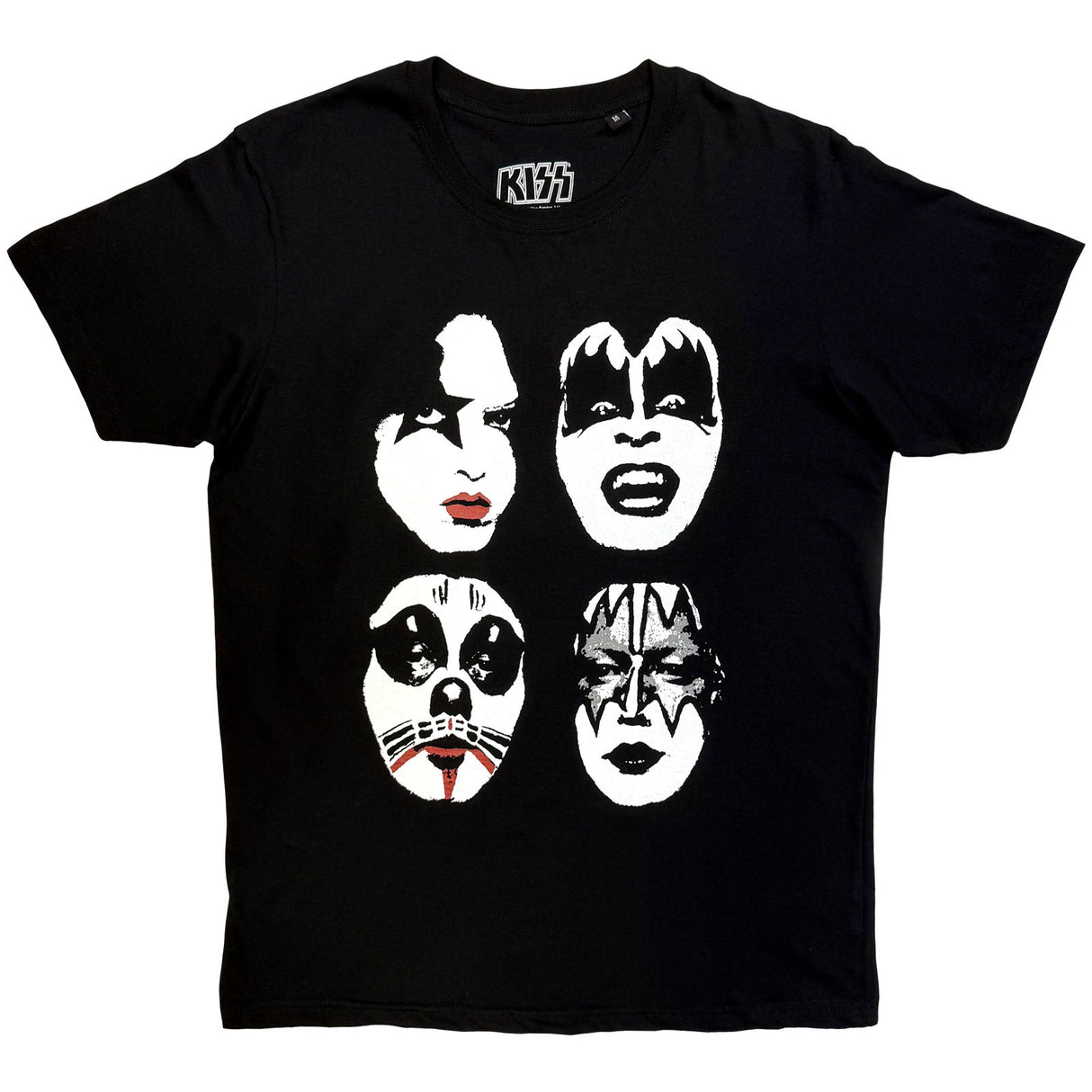 KISS Unisex T-Shirt Stacked Faces Black (M)