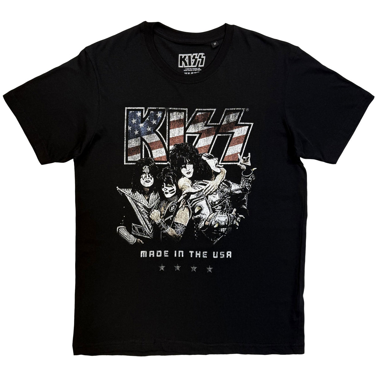 KISS Unisex T-Shirt Made In The USA Black (S)
