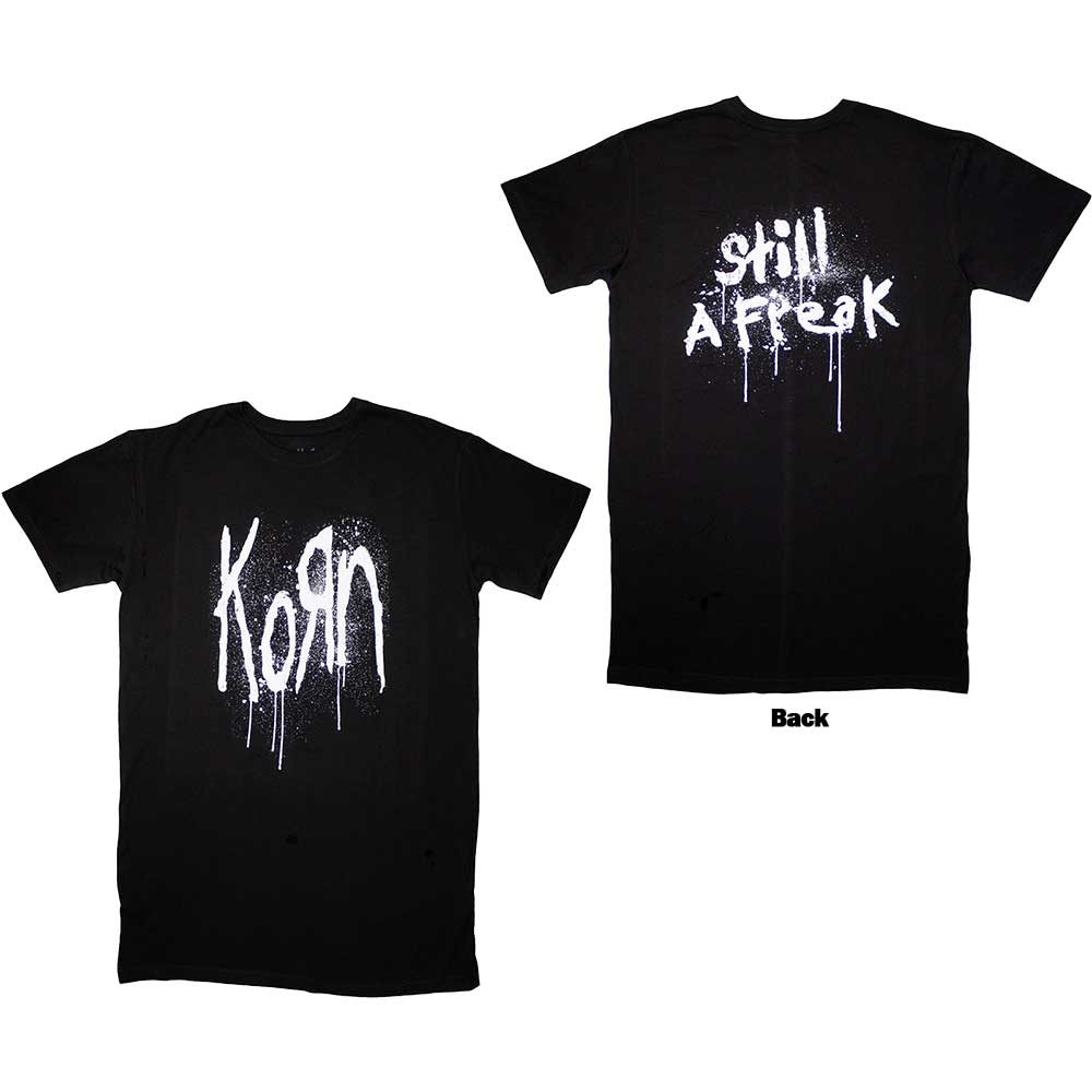 Korn Ladies T-Shirt Dress Still A Freak (Back Print) Black (XXXXL)