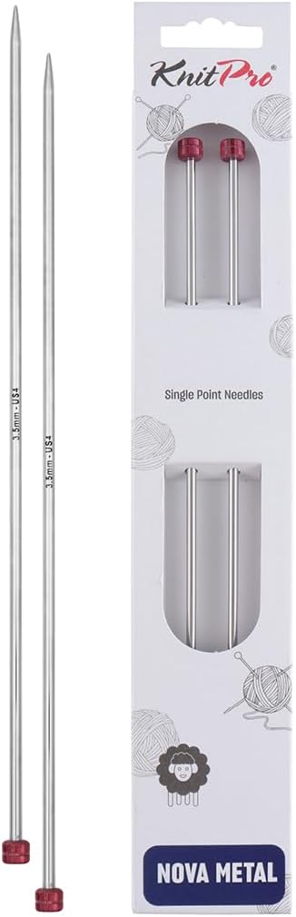 KnitPro Knitting Pins Single-Ended Nova Metal 30cm x 3.50mm (Pair)