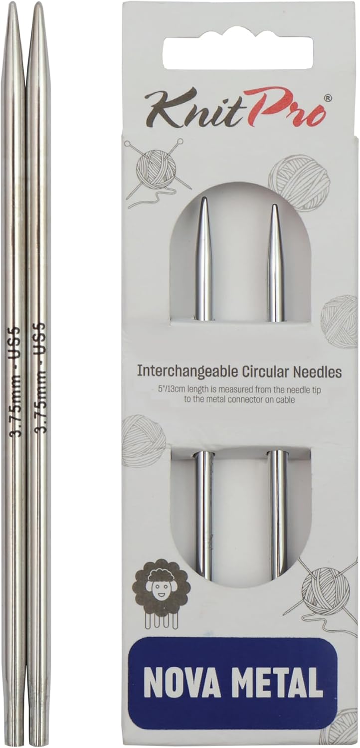 KnitPro Knitting Pins Circular Interchangeable Nova Metal 10cm x 3.75mm (Pair)