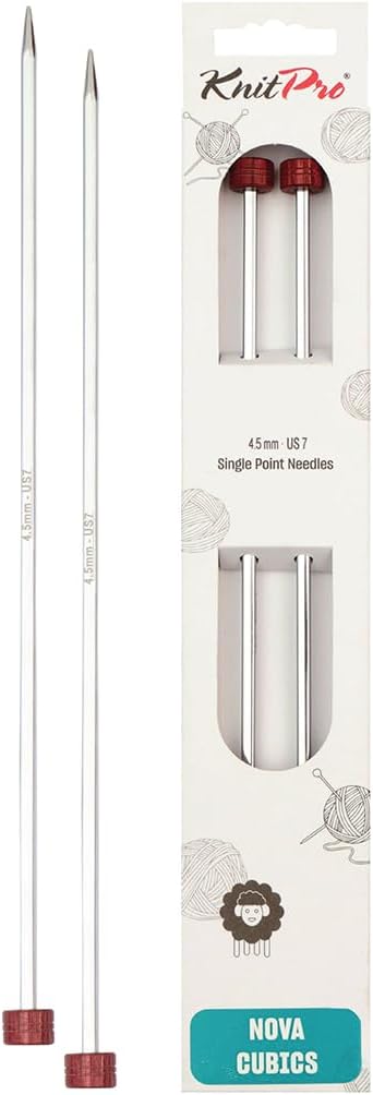 KnitPro Knitting Pins Single-Ended Nova Cubics 25cm x 4.50mm (Pair)
