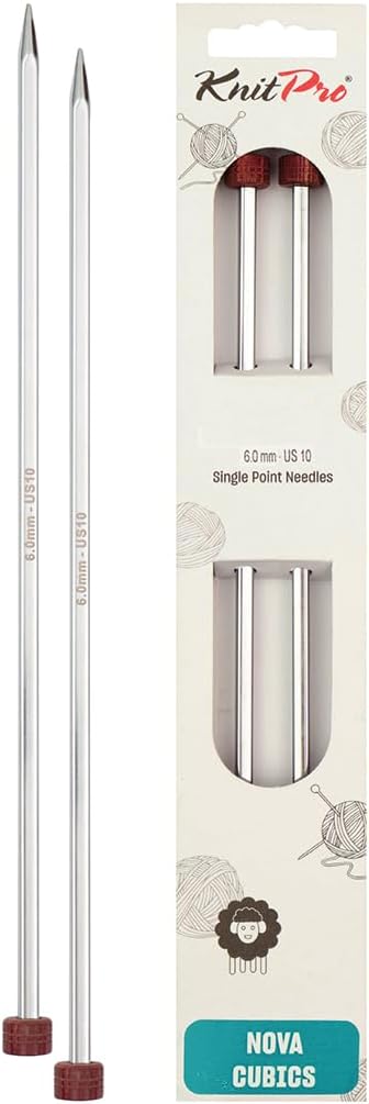 KnitPro Knitting Pins Single-Ended Nova Cubics 25cm x 6.00mm (Pair)