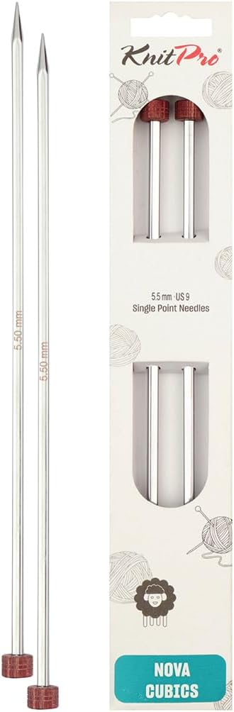 KnitPro Knitting Pins Single-Ended Nova Cubics 30cm x 5.50mm (Pair)