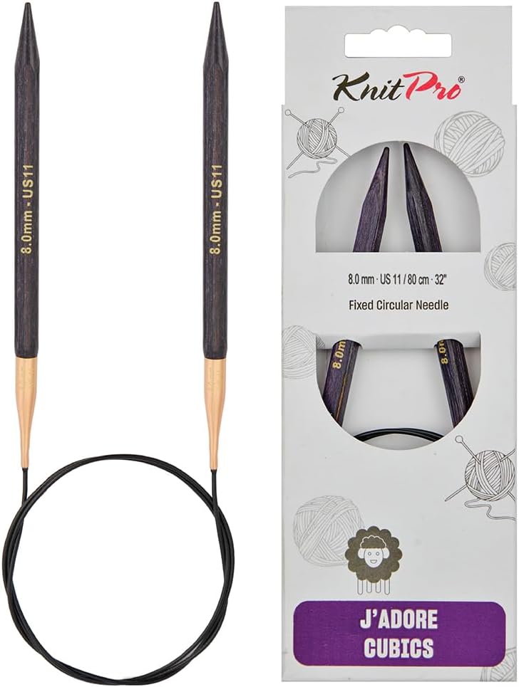 KnitPro Knitting Pins Circular Fixed J'Adore Cubics 80cm x 8.00mm