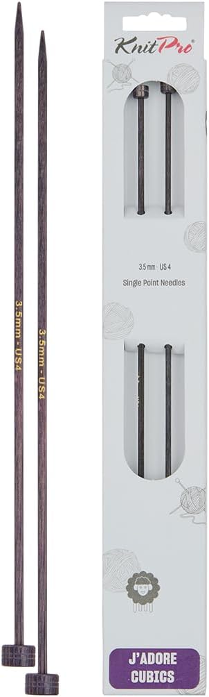 KnitPro Knitting Pins Single-Ended J'Adore Cubics 30cm x 3.50mm (Pair)