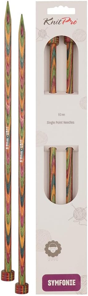 KnitPro Knitting Pins Single-Ended Symfonie 35cm x 8.00mm (Pair)
