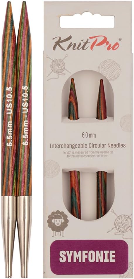KnitPro Knitting Pins Circular Interchangeable Symfonie 10cm x 6.50mm (Pair)
