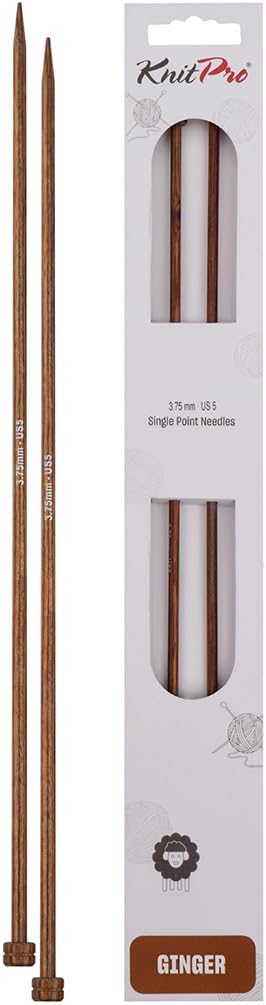 KnitPro Knitting Pins Single-Ended Ginger 35cm x 3.75mm (Pair)