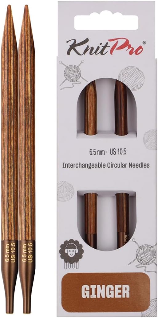 KnitPro Knitting Pins Circular Interchangeable Ginger 13cm x 6.50mm (Pair)