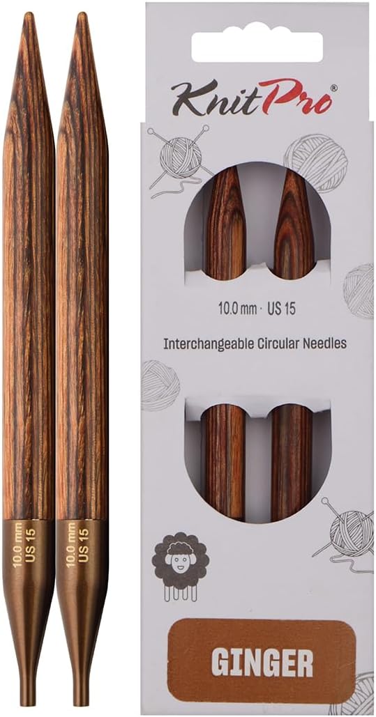 KnitPro Knitting Pins Circular Interchangeable Ginger 10cm x 10.00mm (Pair)