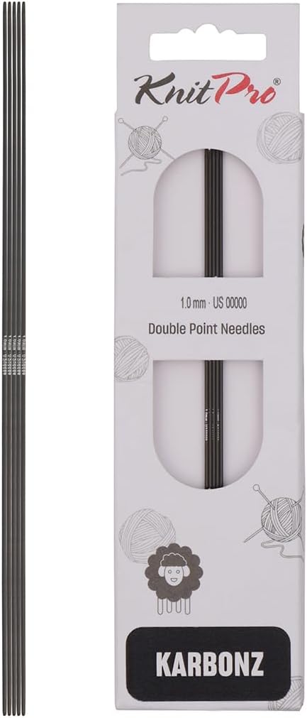 KnitPro Knitting Pins Double-Ended Karbonz 20cm x 1.00mm (5pc)