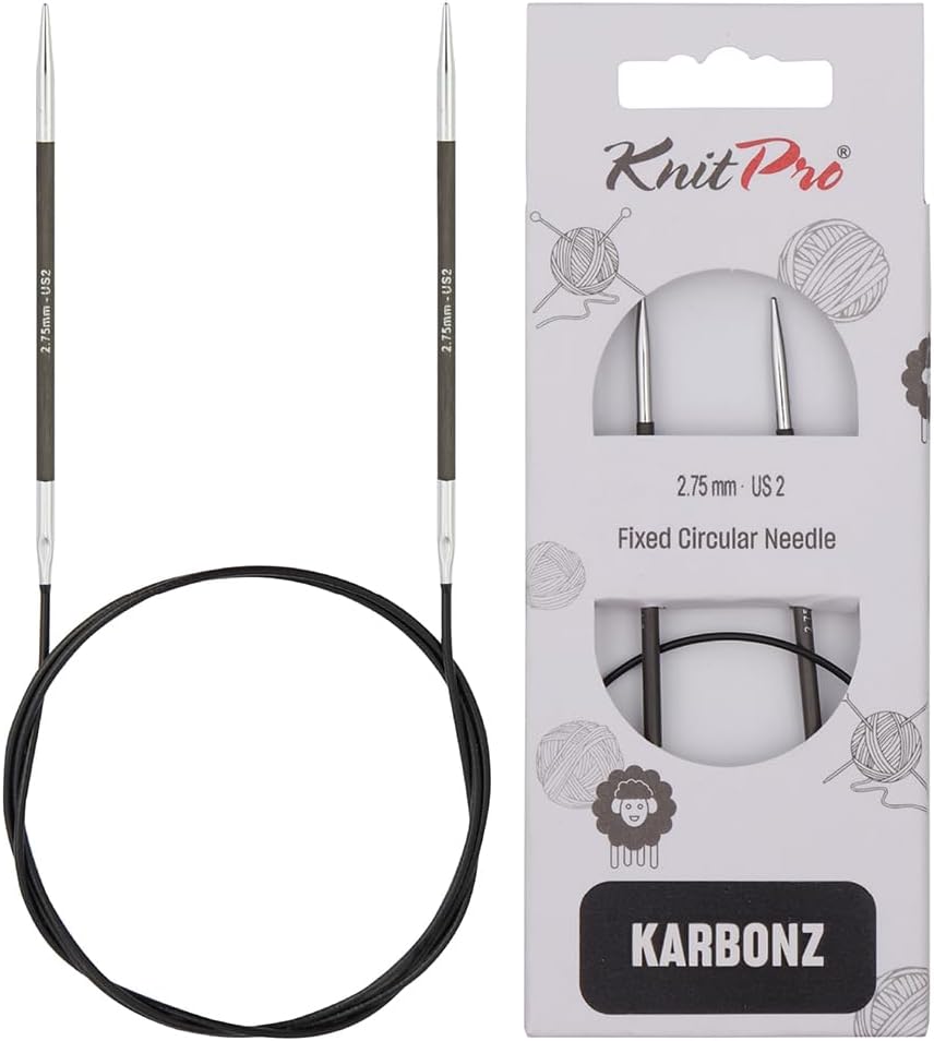 KnitPro Knitting Pins Circular Fixed Karbonz 80cm x 2.75mm
